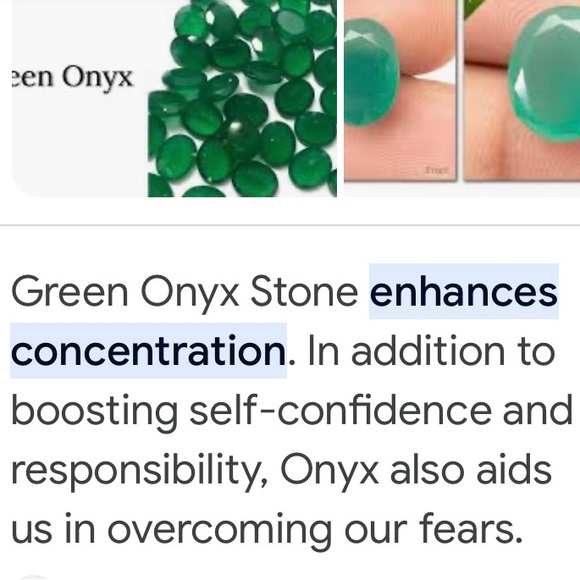 16x10mm Marquise &  round Green Onyx sterling silver ring - Picture 3 of 3